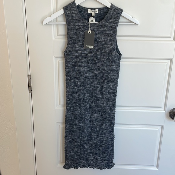 NWT ARITZIA Wilfred Free Women Smocked Shayk Dress XXS HEATHER cloudy - Picture 4 of 7